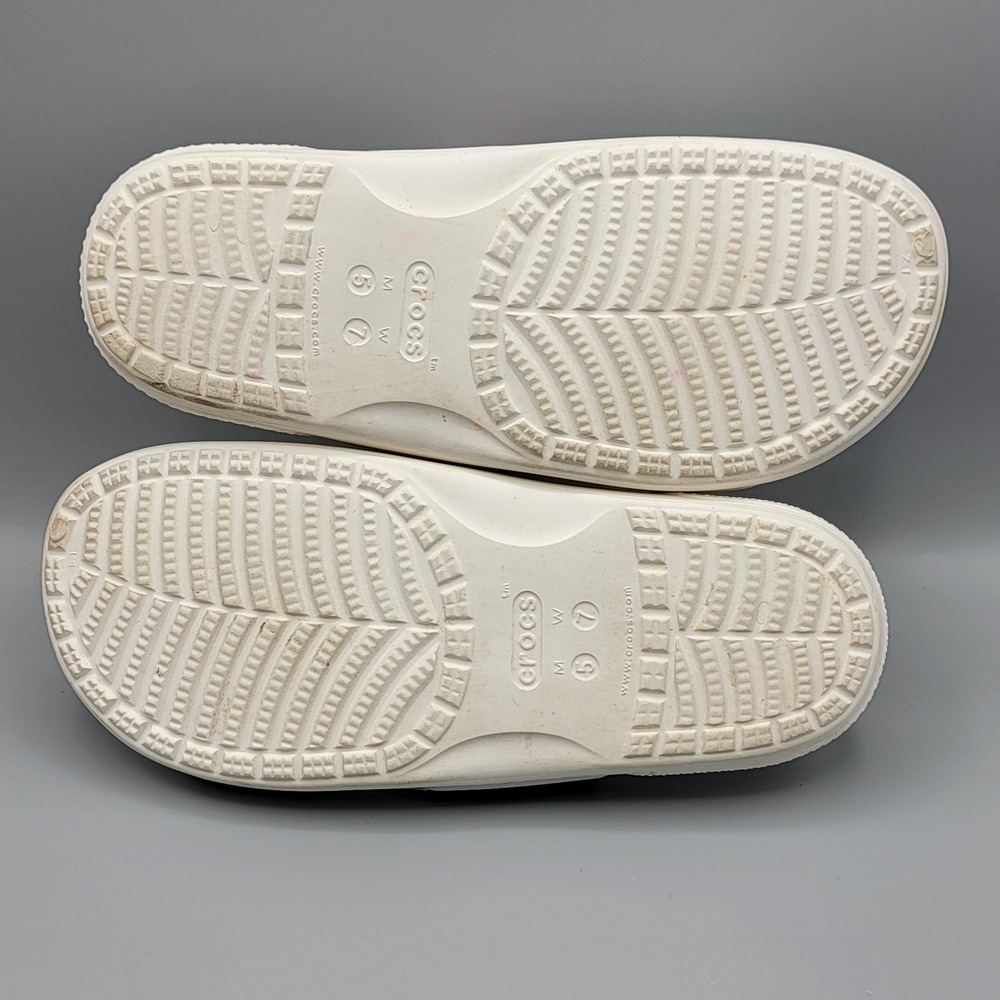 Crocs Classic Sandal Iridescent Rainbow White Slides Mens 5 Womens 7 - Picture 5 of 7